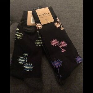 NWT K.Bell Men’s Palm Tree Crew Socks